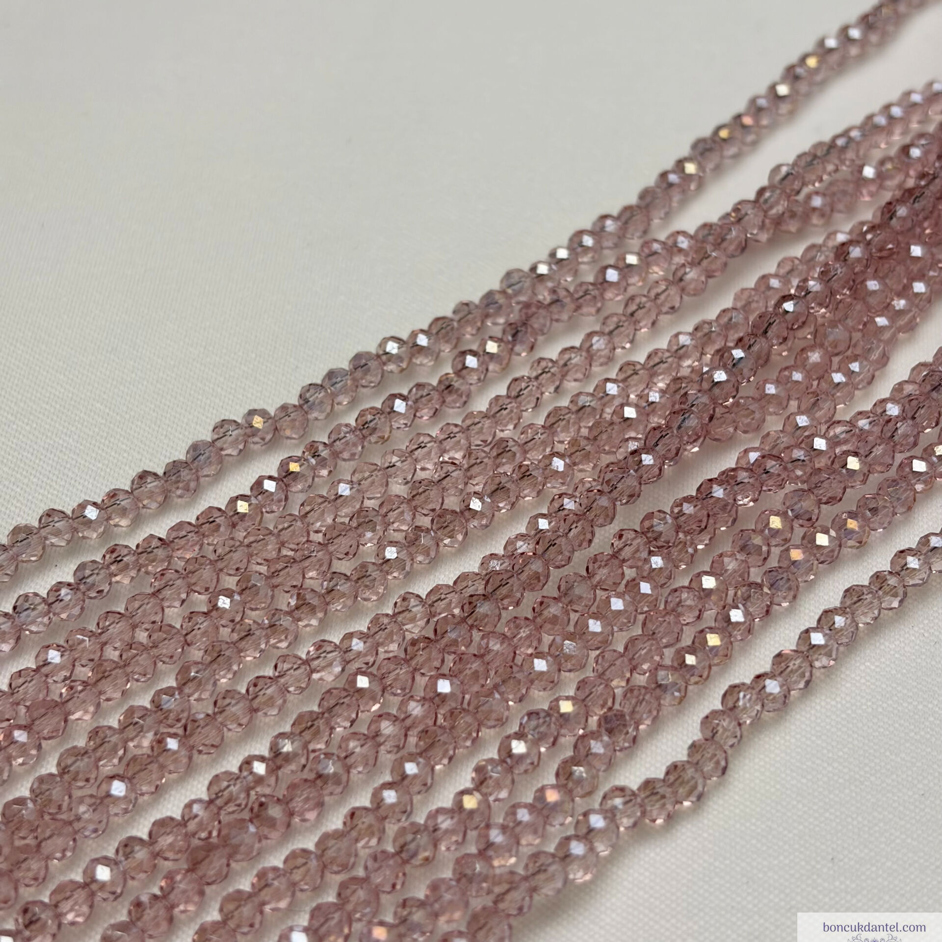 2mm Basık Kristal Gül Kurusu Rengi