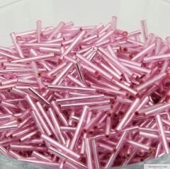 2 CM Boru Cam Boncuk Pembe Rengi