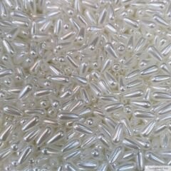 4X8 mm Lüks İnci Kırık Beyaz Rengi (100) Gram