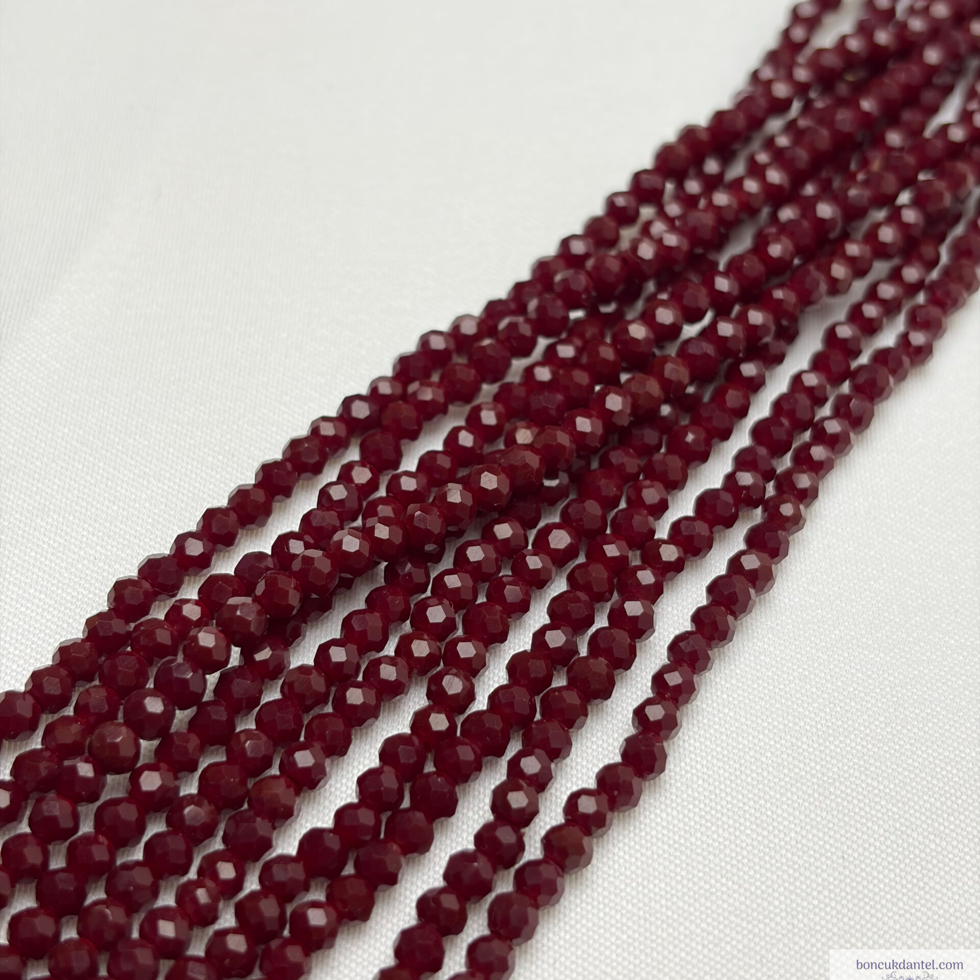 2mm Basık Kristal Mat Koyu Bordo Rengi