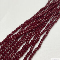 2mm Basık Kristal Mat Koyu Bordo Rengi