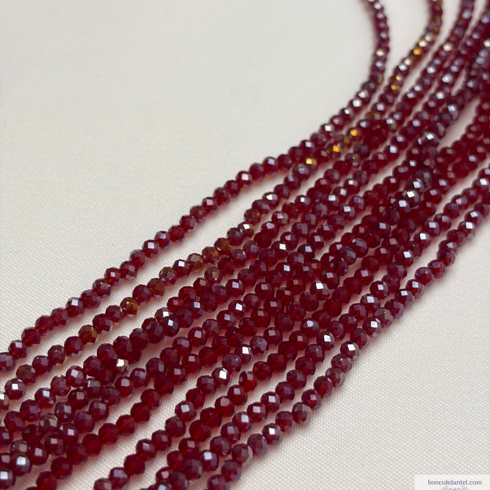 2mm Basık Kristal Bordo Rengi