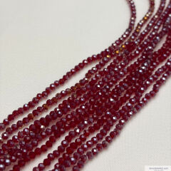 2mm Basık Kristal Bordo Rengi