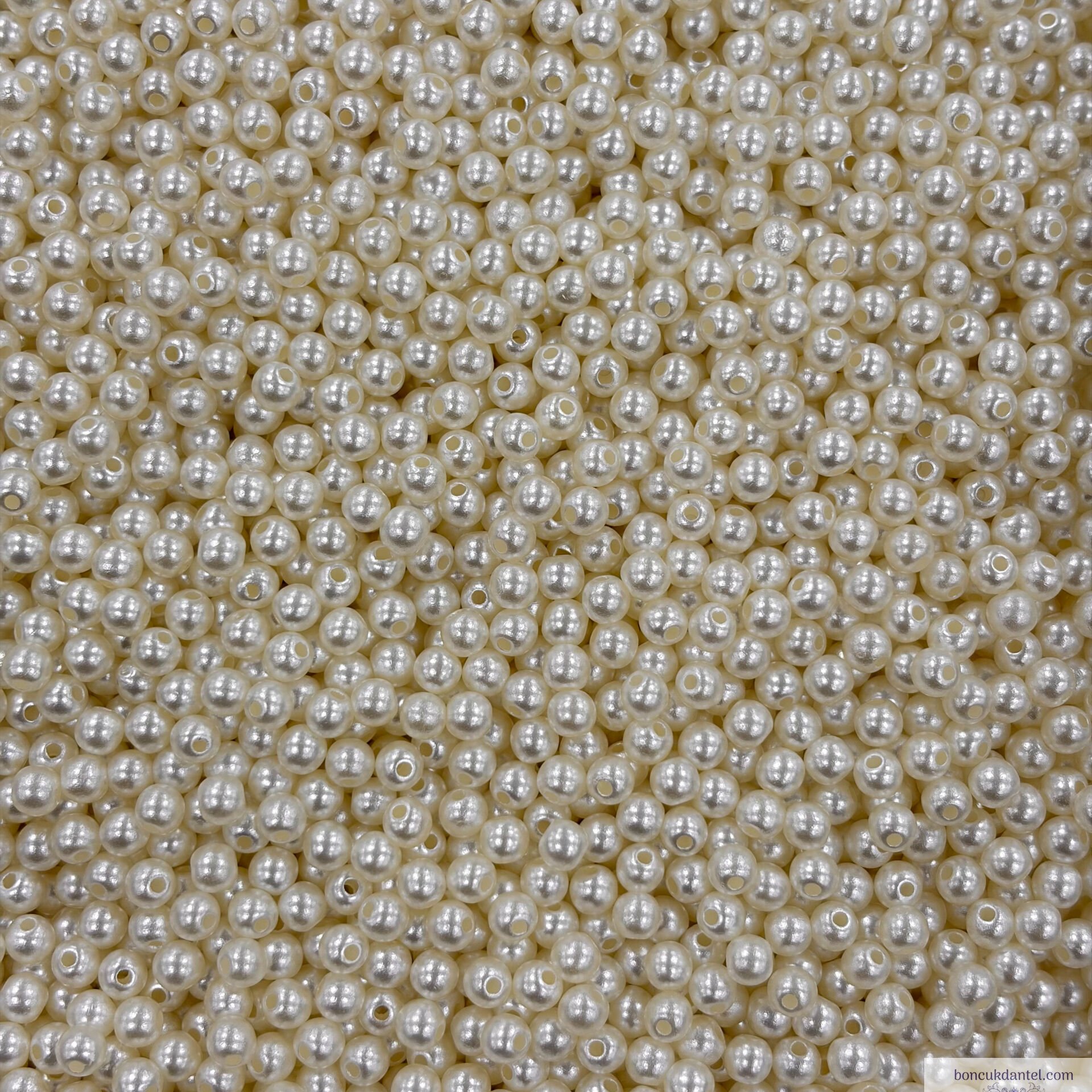 4mm Lüks İnci  Krem Rengi (100) Gram