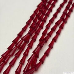 6x12mm Huni Kristal Şeffaf Bordo Rengi