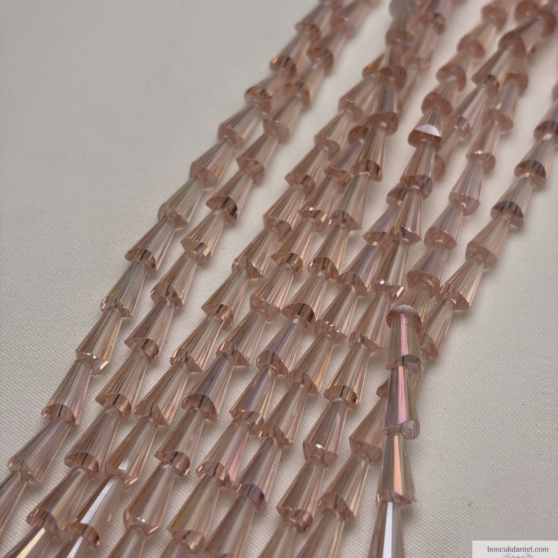 6x12mm Huni Kristal Pudra Pembe Rengi