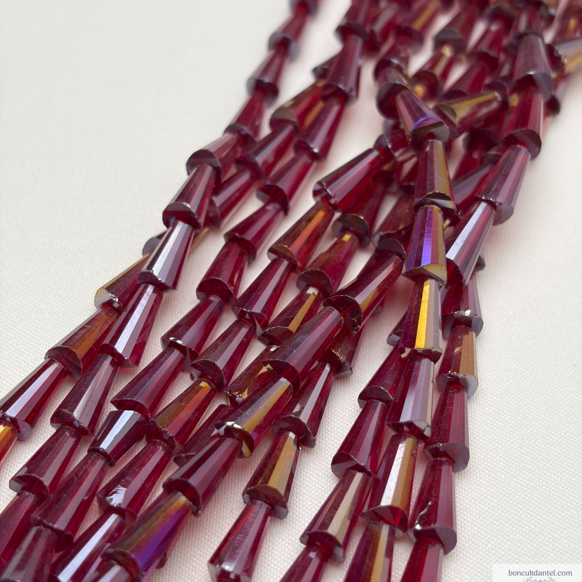 6x12mm Huni Kristal Bordo Rengi
