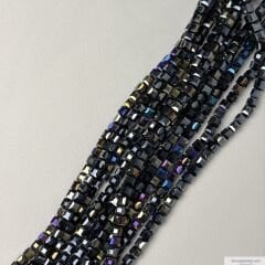 4mm Küp Kesim Dizi Kristal  Janjanlı Laci Rengi