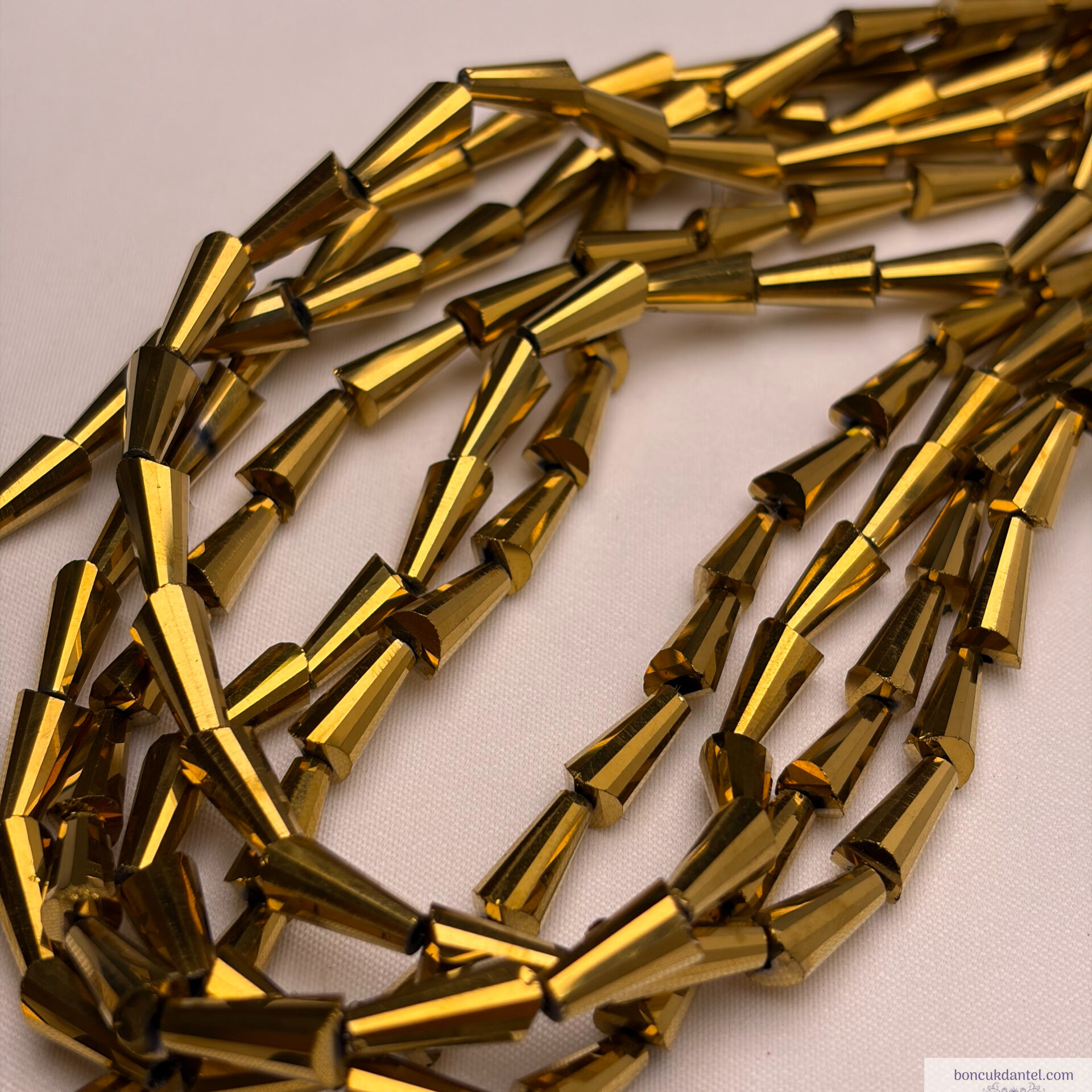 6x12mm Huni Kristal Kaplama Gold Rengi