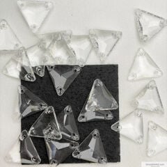 16x16mm Üçgen Şeffaf Dikme Cam Taş
