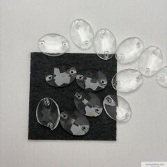 10x14mm Oval Şeffaf Dikme Cam Taş