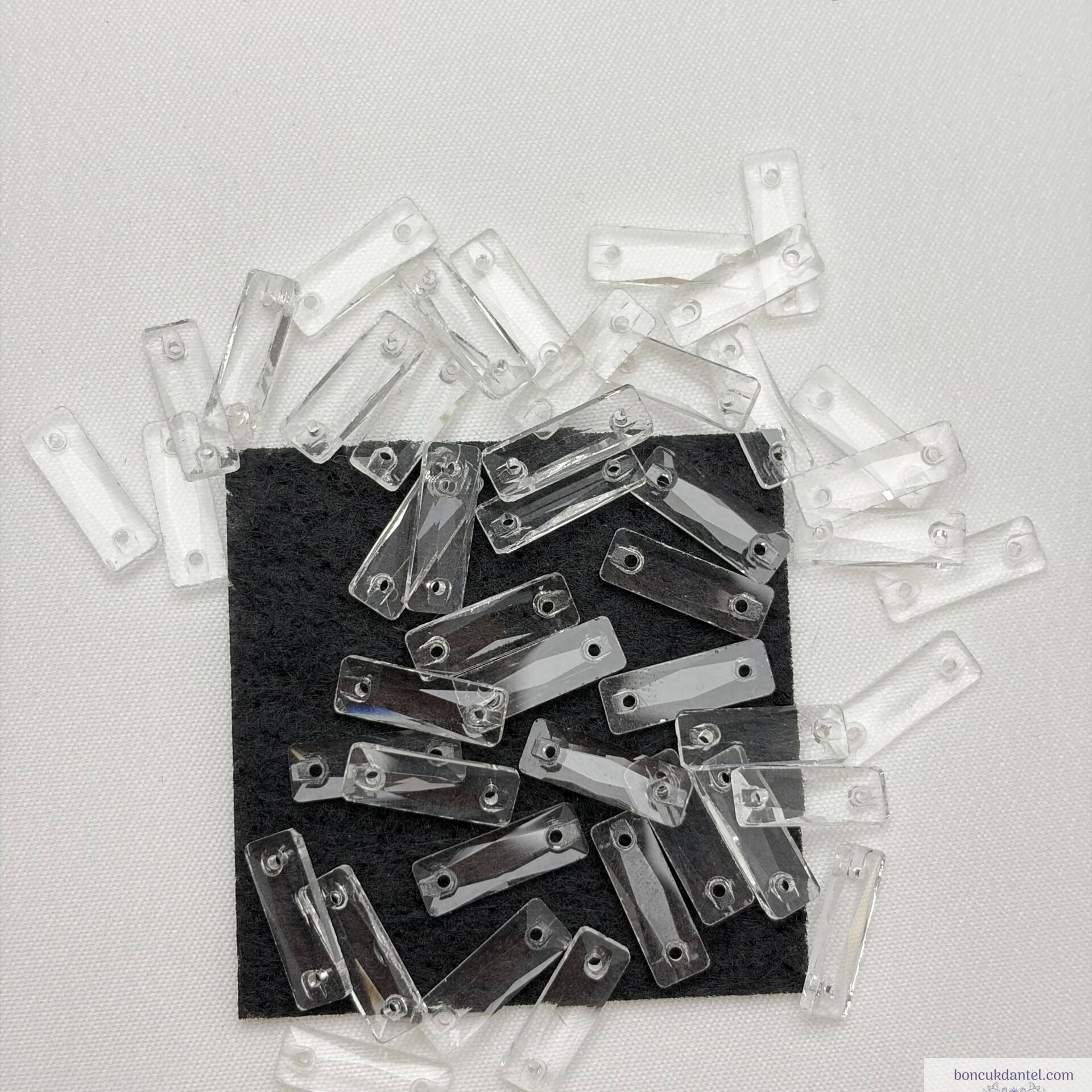 5x15mm Baget Şeffaf Dikme Cam Taş