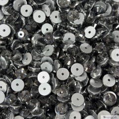 8mm  Dikme Cam Taş Black Dıamond Rengi - Ortadan Delikli Yuvarlak