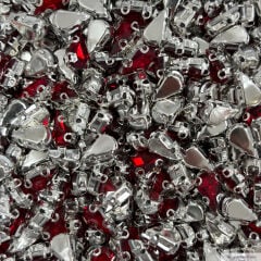 6x10mm Damla Kasalı Cam Taş Renkleri (100'lü) Paket Bordo