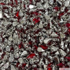 6x10mm Damla Kasalı Cam Taş Renkleri (100'lü) Paket Kırmızı