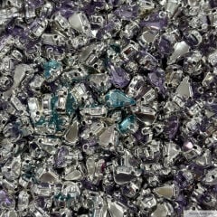 6x10mm Damla Kasalı Cam Taş Renkleri (100'lü) Paket Lila