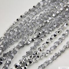 6mm Alttan Dikme Kristal Yarı Gümüş Rengi