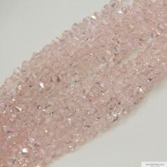 6mm Alttan Dikme Kristal Pudra Pembe Rengi