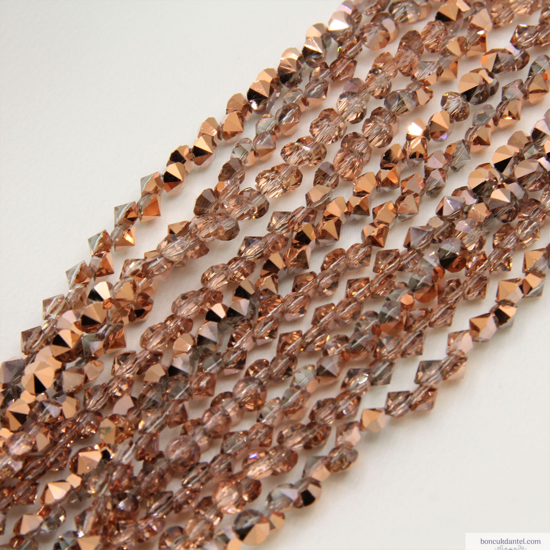 6mm Alttan Dikme Kristal Yarı Bakır Rengi