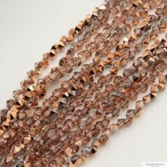 6mm Alttan Dikme Kristal Yarı Bakır Rengi