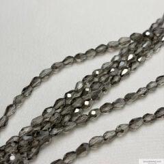4x6mm İçten Delikli Damla Duman Rengi