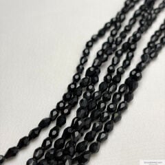 4x6mm İçten Delikli Damla Siyah Rengi