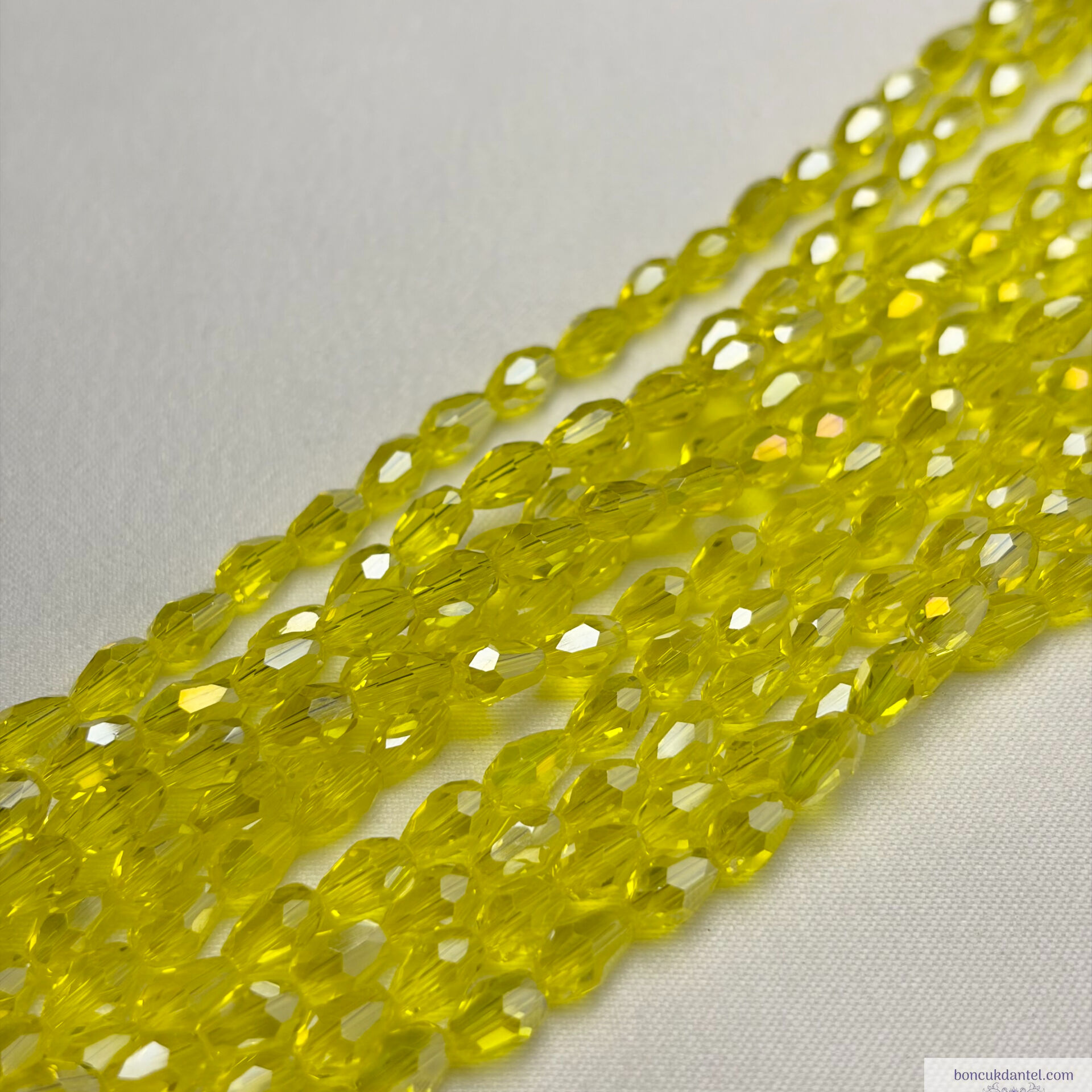 4x6mm İçten Delikli Damla Limon Rengi