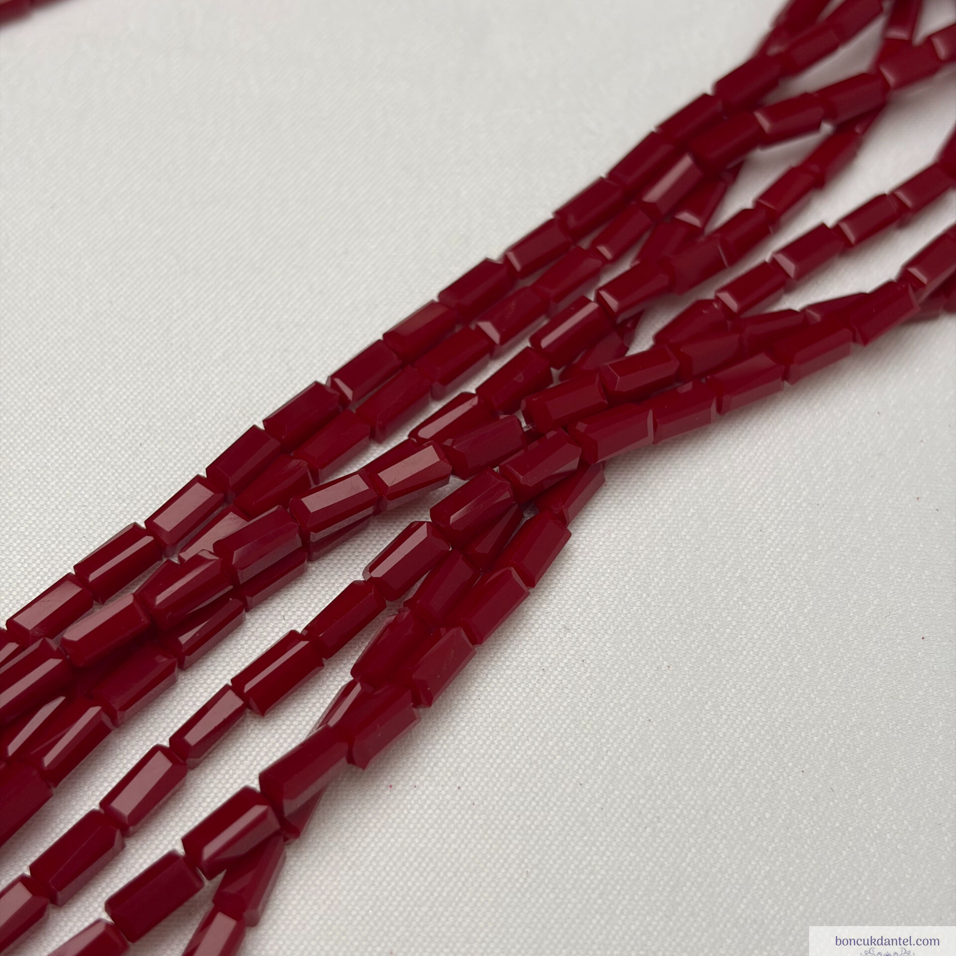 3x6mm Baget Kristal Mat Bordo Rengi