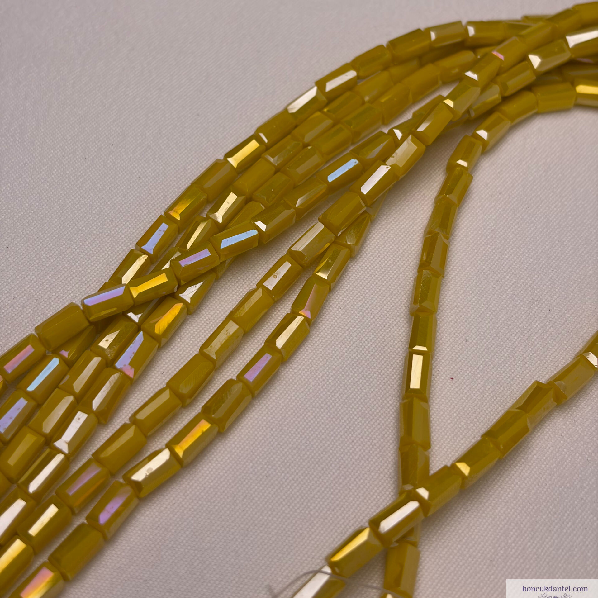 3x6mm Baget Kristal Mat Limon Rengi
